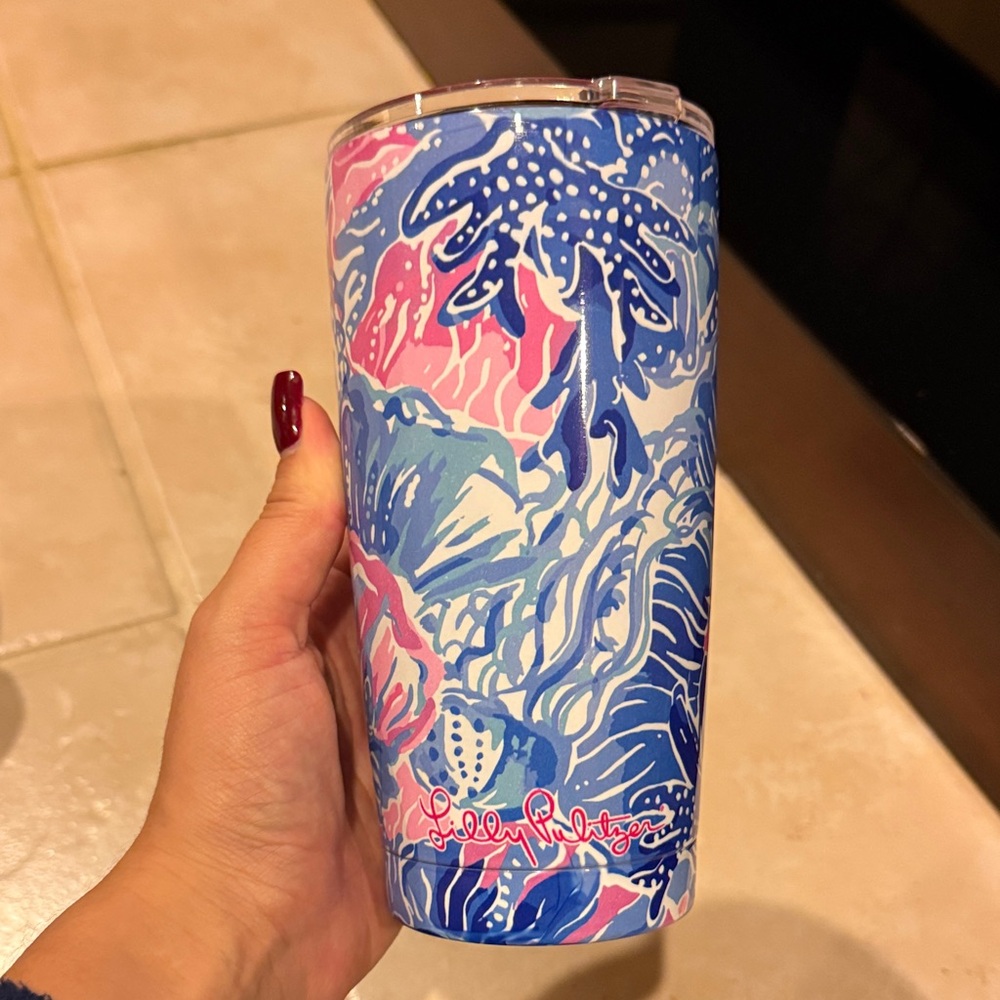 Lilly Pulitzer Blue and Pink Tumbler